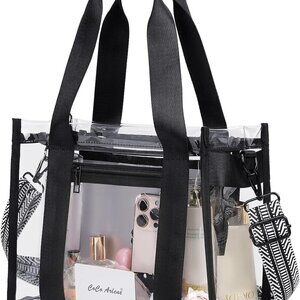 Durable Clear Bag with Inner & Outer Zipper for Concerts & Sports - Medium